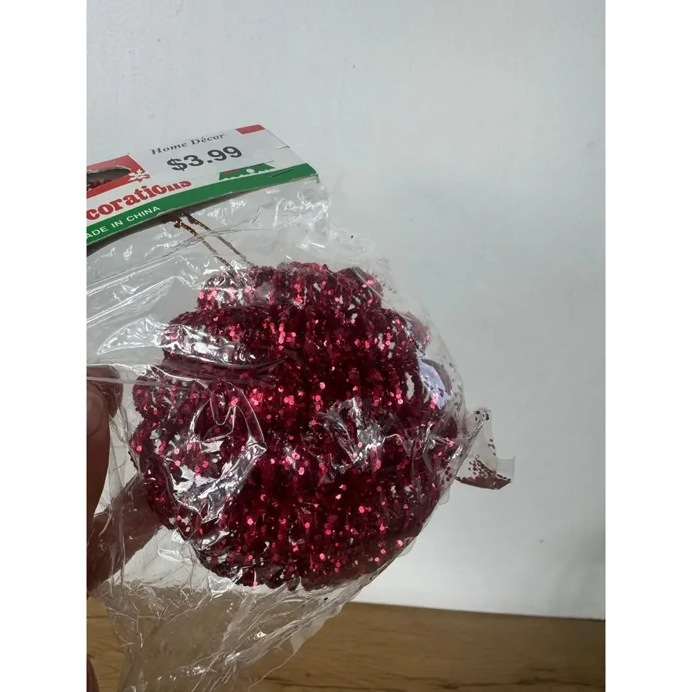 Christmas Ornaments 4” in Diameter Gold & Red